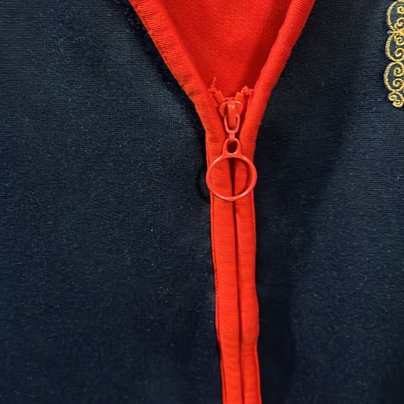 EUC Pebble Court full zip navy & red vest, faux pockets size L - Picture 3 of 6